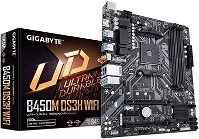 Gigabyte B450M DS3H WiFi (AM4/ AMD B450/ SATA 6GB/s/USB 3.1/ HDMI/WiFi/Bluetooth/AMD Motherboard)
