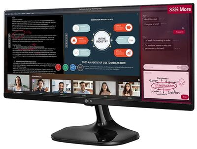 LG 25-inch (63.5 cm) UltraWide Multitasking Monitor with Full HD  (2560 x 1080) IPS Panel 25UM58 (Black)