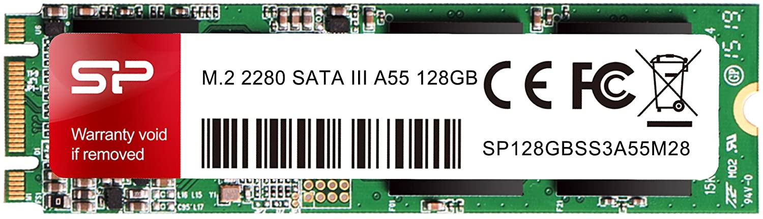 Silicon Power 128GB A55 M.2 SSD SATA III Internal Solid State Drive 2280 (SU128GBSS3A55M28AB)